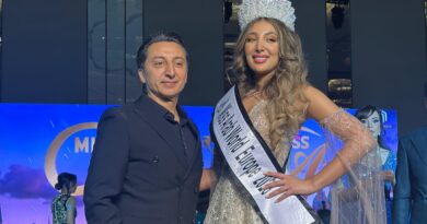 المصمم اللبناني العالمي ماهر غلاييني عضو لجنة تحكيم Miss arab  World europ والملكات يتألقن من تصاميمه.