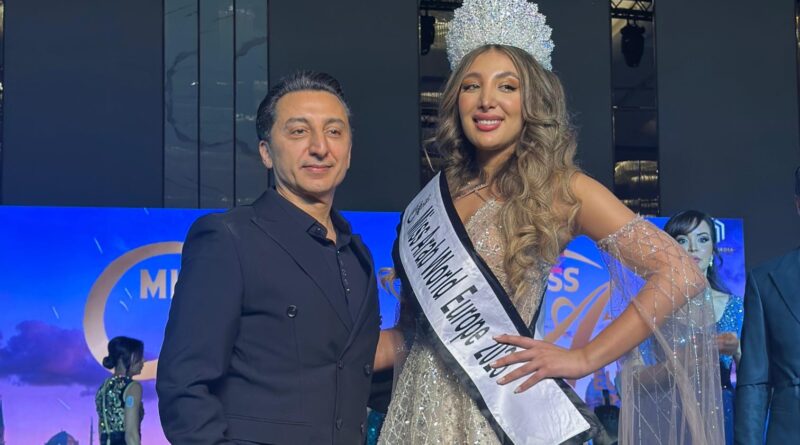 المصمم اللبناني العالمي ماهر غلاييني عضو لجنة تحكيم Miss arab  World europ والملكات يتألقن من تصاميمه.