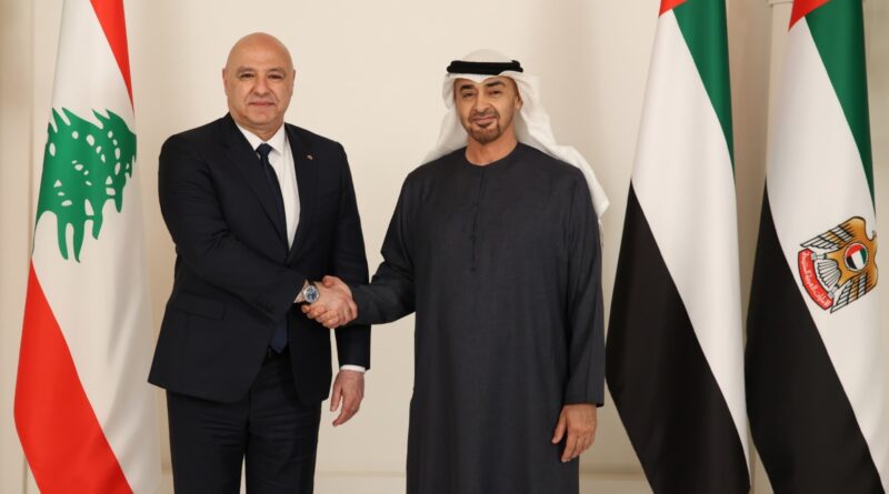 قمة لبنانية-اماراتية  بين الرئيس عون والشيخ محمد بن زايد آل نهيان في ابو ظبي: توافق على اهمية تعزيز العلاقات الثنائية  لما  فيه خير البلدين والشعبين الشقيقين
