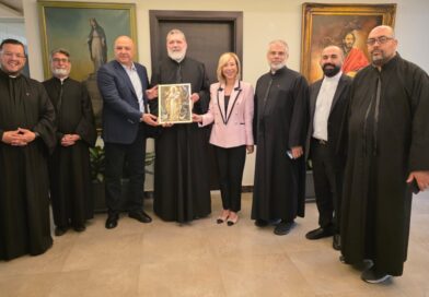 زار فخامة رئيس الجمهورية اللبنانية العماد جوزيف عون واللبنانية الاولى السيدة نعمت عون والعائلة مزار سيدة لبنان